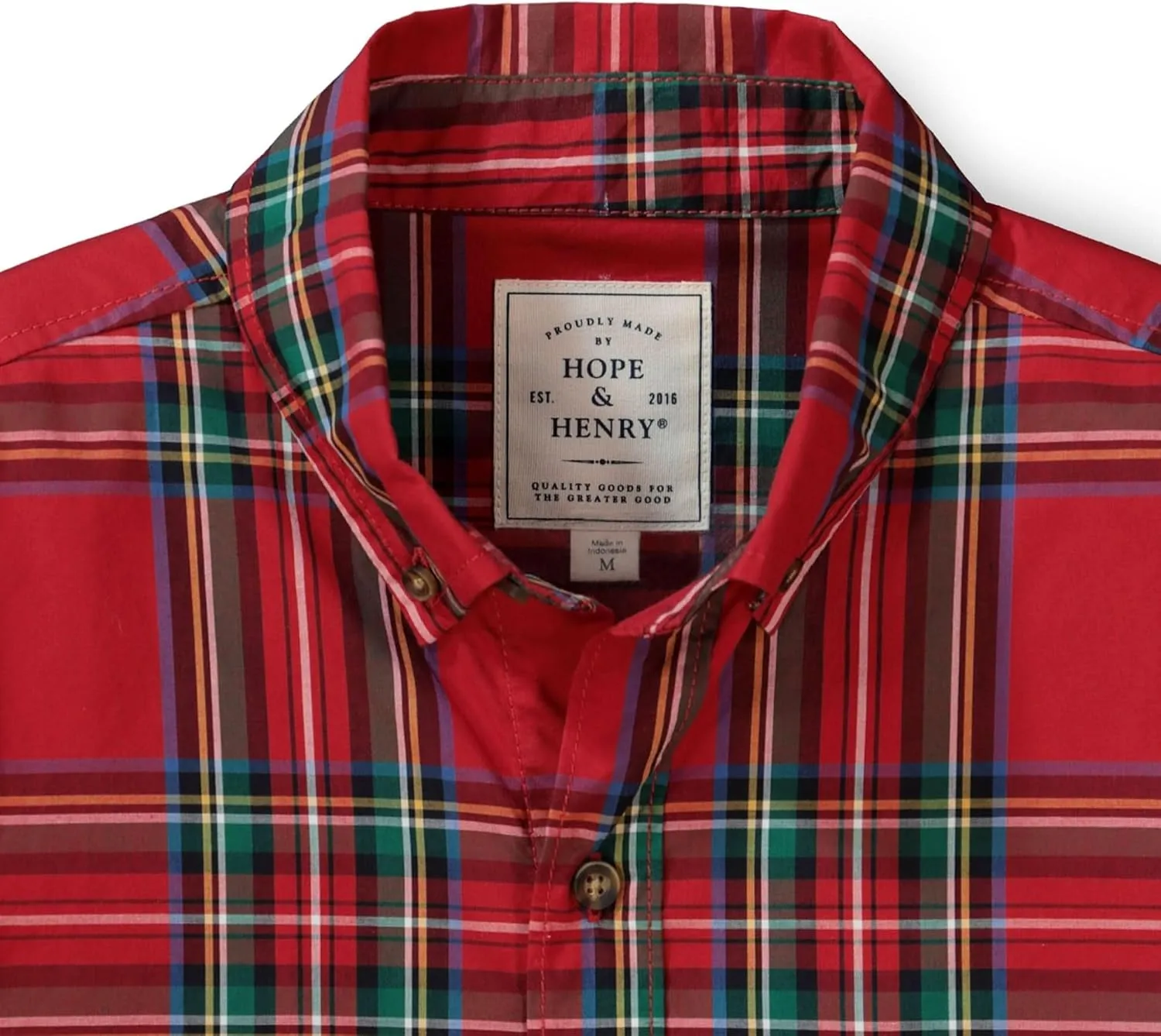 Hope & Henry Men's Long Sleeve Poplin Button Down Shirt