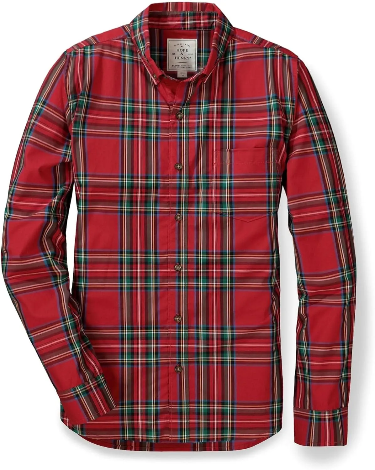 Hope & Henry Men's Long Sleeve Poplin Button Down Shirt