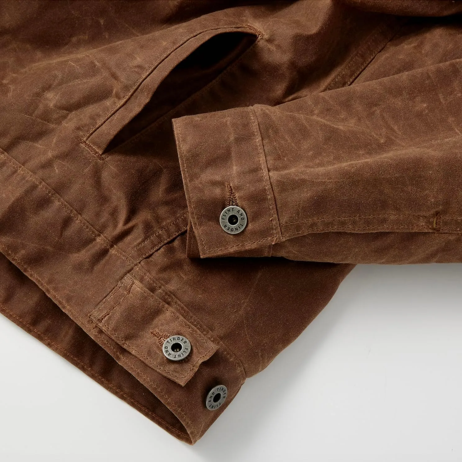 Huckberry Flint and Tinder Men's Flannel-Lined Waxed Trucker Jacket, Water & Weather Resistant Mens Jacket