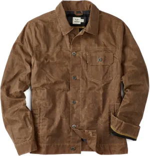 Huckberry Flint and Tinder Men's Flannel-Lined Waxed Trucker Jacket, Water & Weather Resistant Mens Jacket