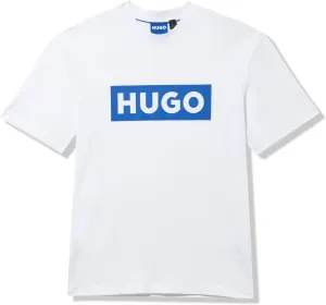HUGO Men's Logo Stripe Cotton Crew Neck T-Shirt
