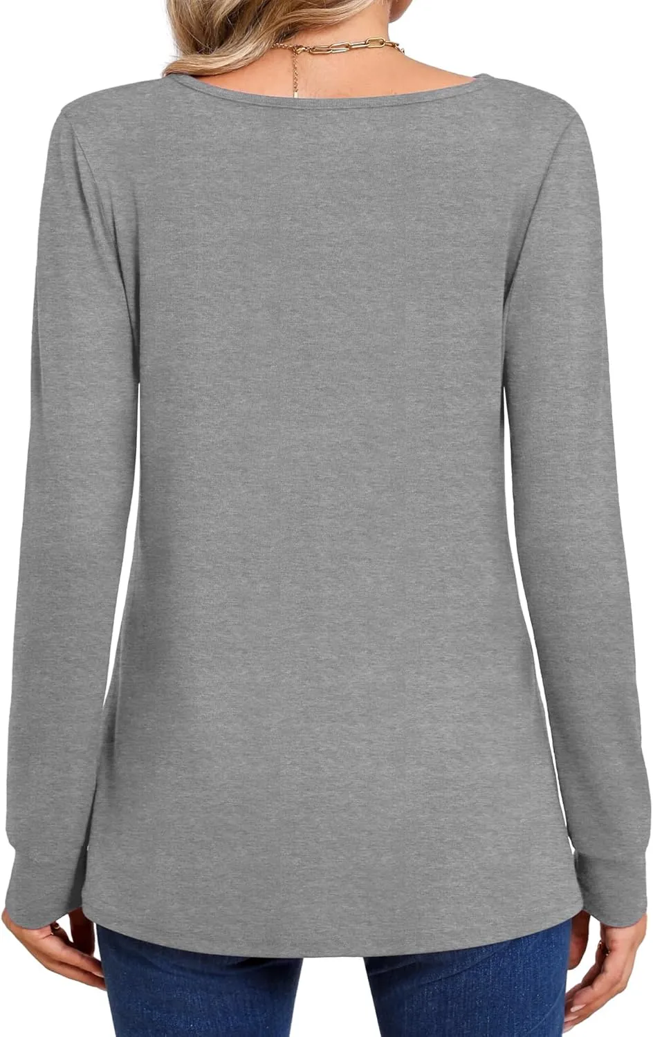 Huukeay 3 Pack Women's Long Sleeve Shirts Cotton Boat Neck Tee Basic Casual Tunic Top Loose Fit Outfits Clothes with Leggings