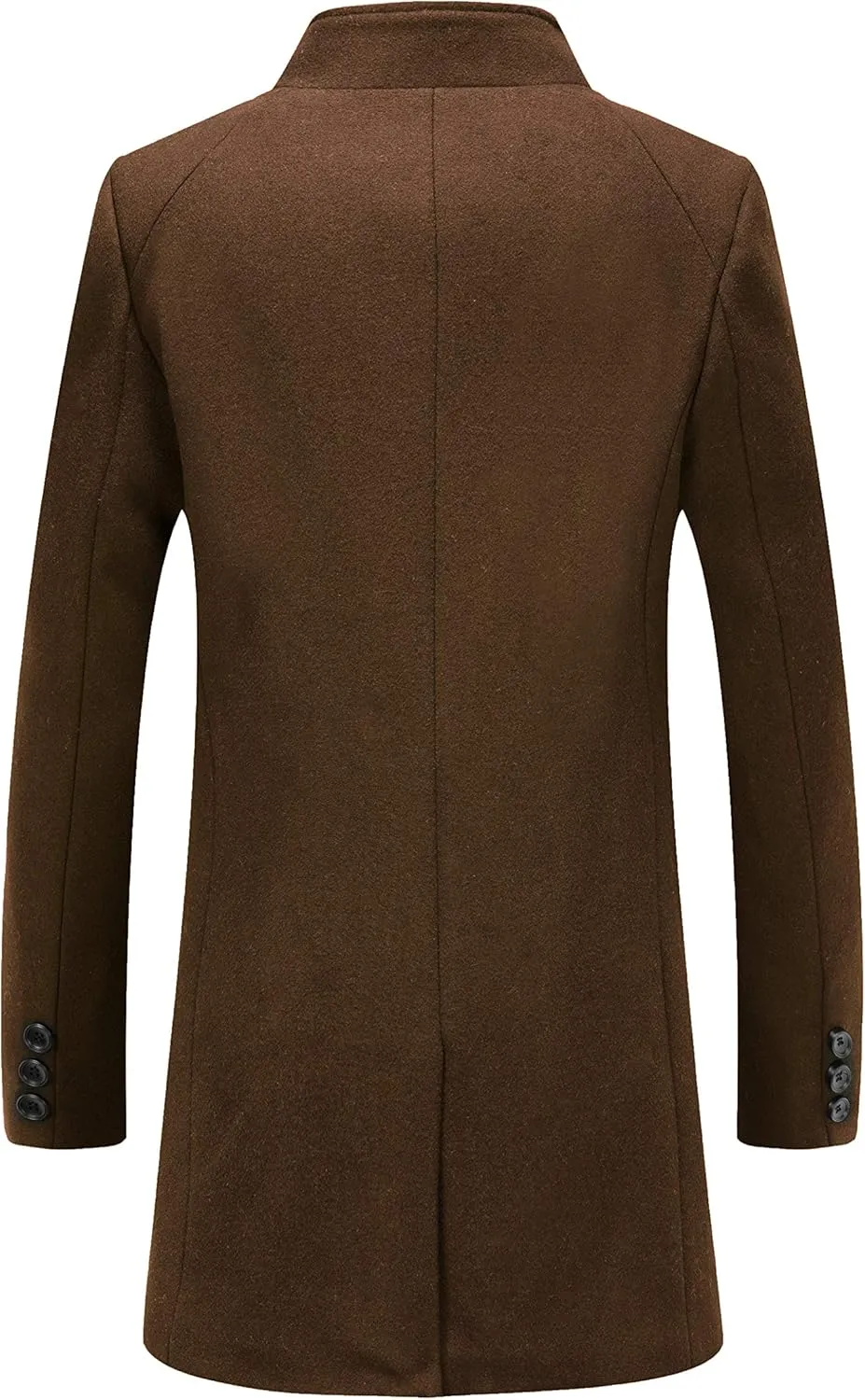 iCKER Mens Trench Coat Winter Wool Blend Jacket Overcoat Long Top Coat Warm Pea Coat