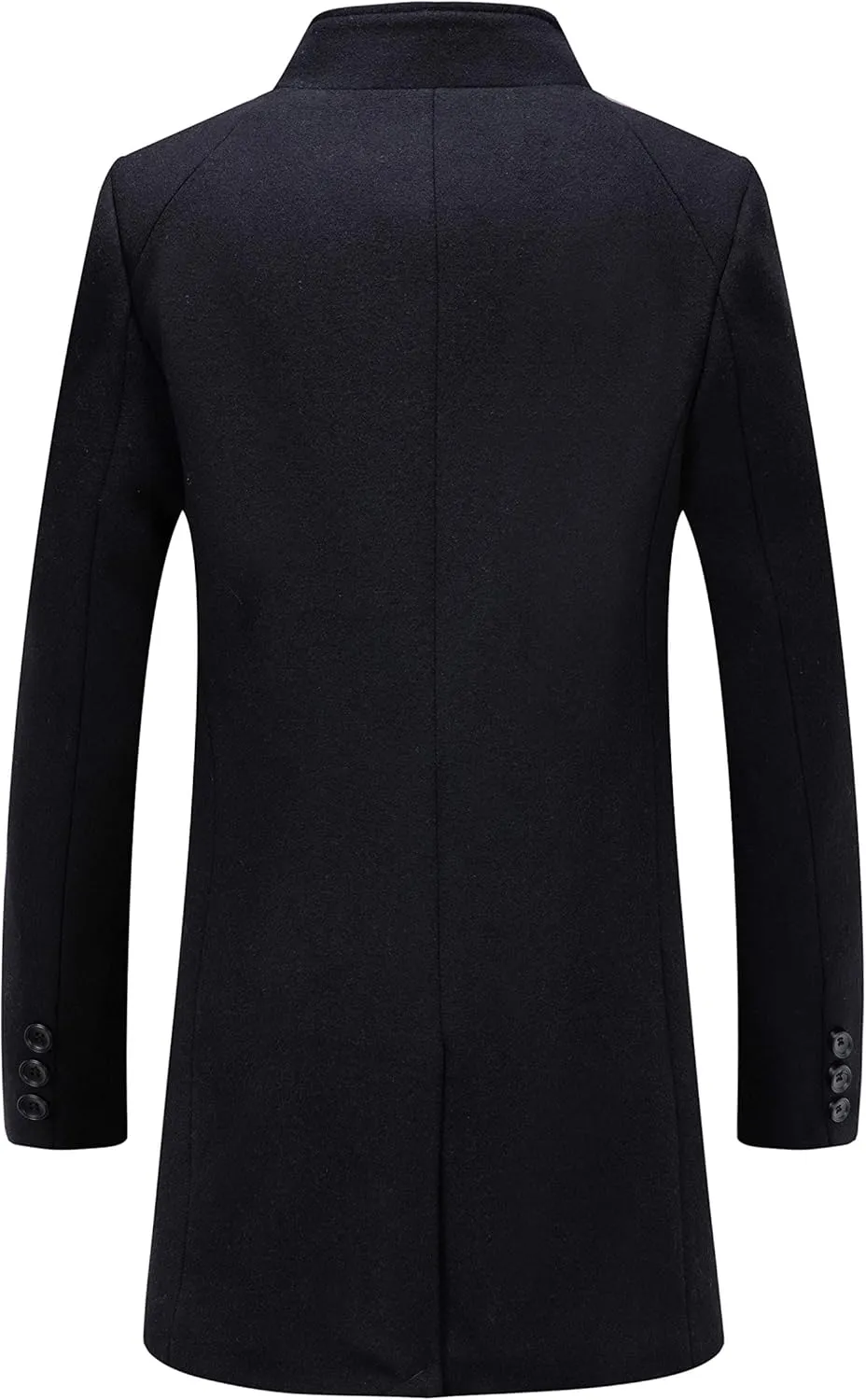 iCKER Mens Trench Coat Winter Wool Blend Jacket Overcoat Long Top Coat Warm Pea Coat