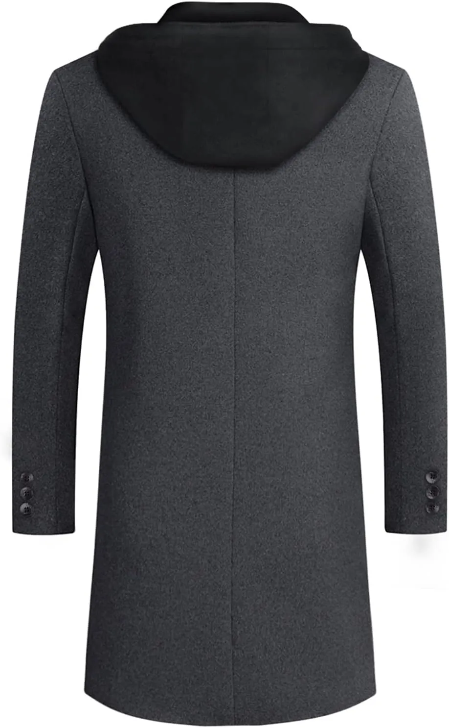 iCKER Mens Trench Coat Winter Wool Blend Jacket Overcoat Long Top Coat Warm Pea Coat