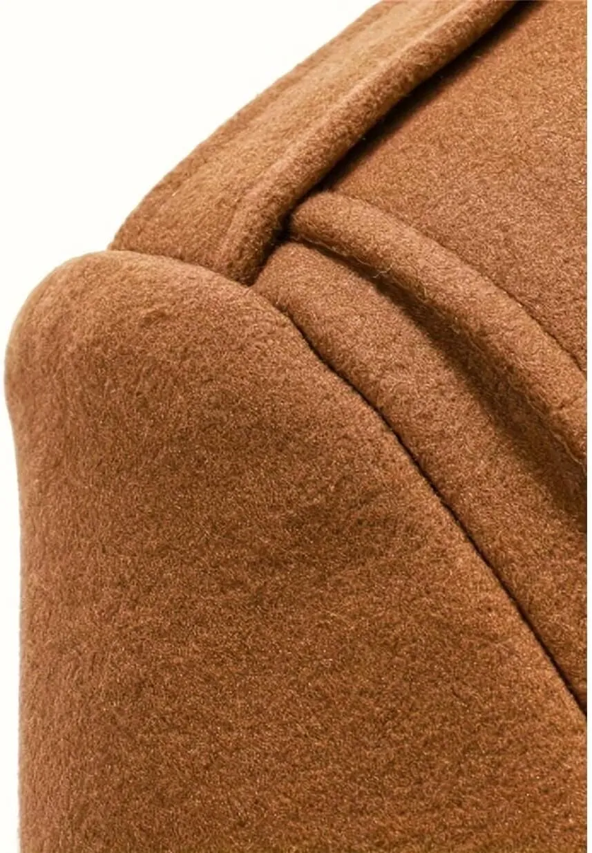 INVACHI Men's Wool Blend Coat Warm Winter Trench Coat with Removable Inner Collar Single Breasted Overcoat