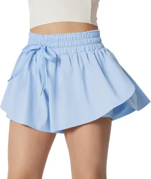 IUGA Girls Butterfly Shorts with Pockets Athletic Flowy Preppy Clothes Running Tennis Dance Cheer 2 in 1 Shorts Teen Girls
