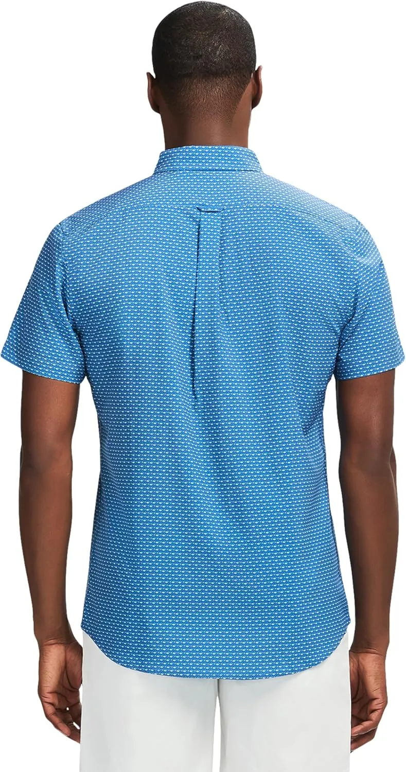 Izod Mens Breeze Short Sleeve Button Down Patterned Shirt