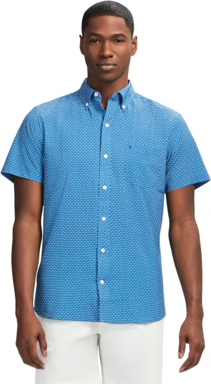 Izod Mens Breeze Short Sleeve Button Down Patterned Shirt