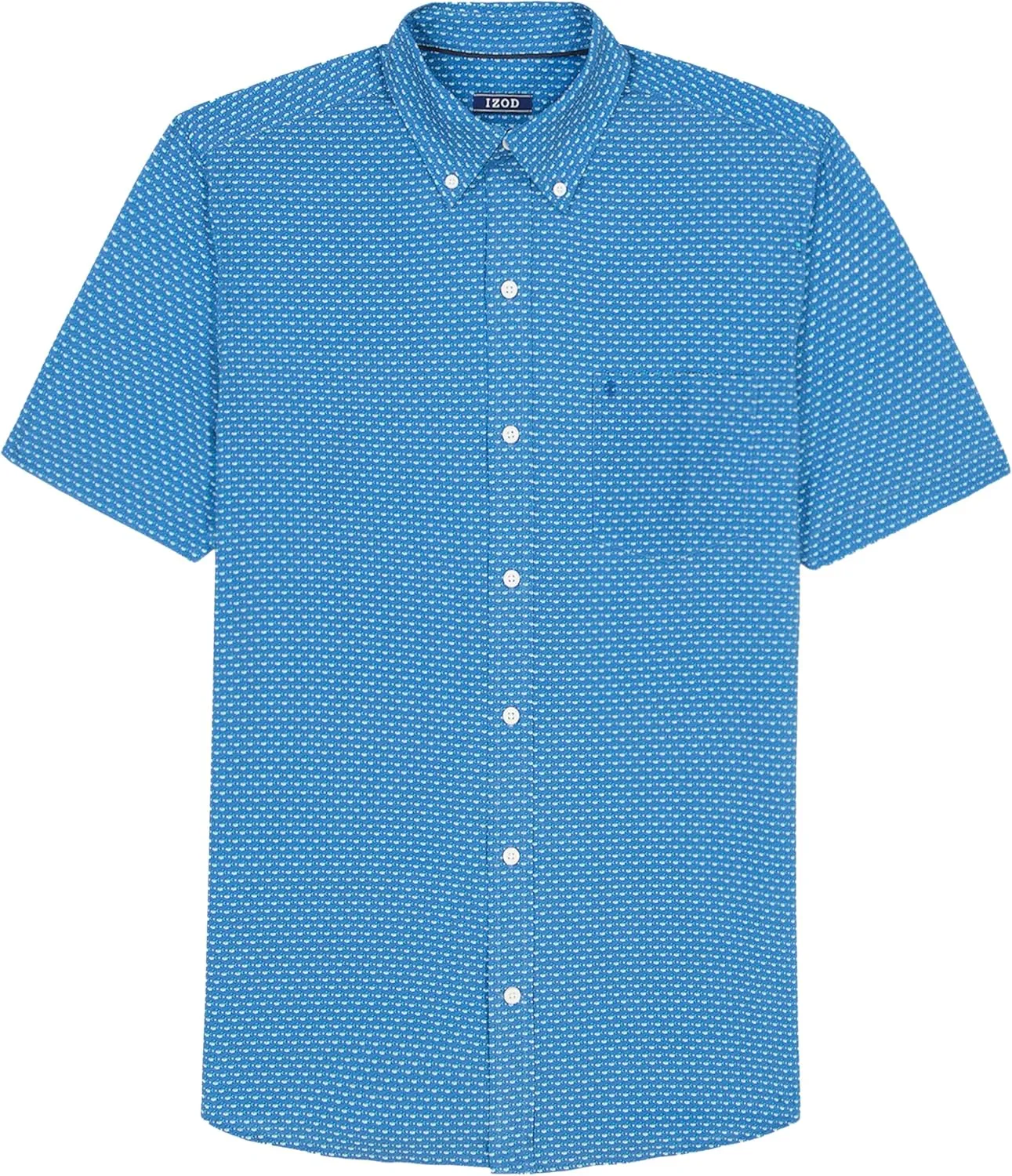 Izod Mens Breeze Short Sleeve Button Down Patterned Shirt
