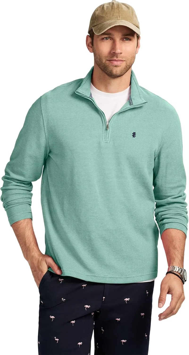 IZOD Men's Performance Comfort Quarter Zip Long Sleeve Shirt