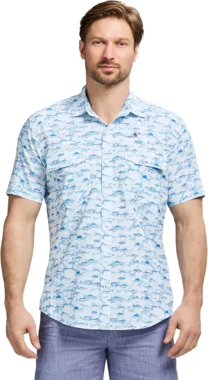 IZOD Men's Sunshield Performance Button Down Short Sleeve Shirt