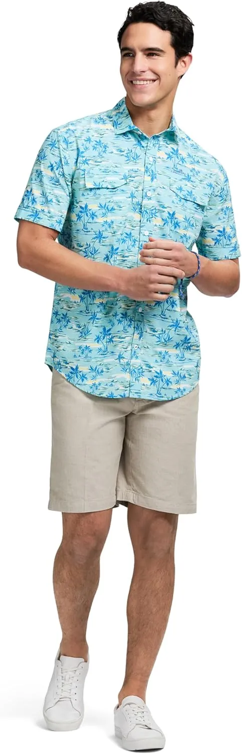 IZOD Men's Sunshield Performance Button Down Short Sleeve Shirt