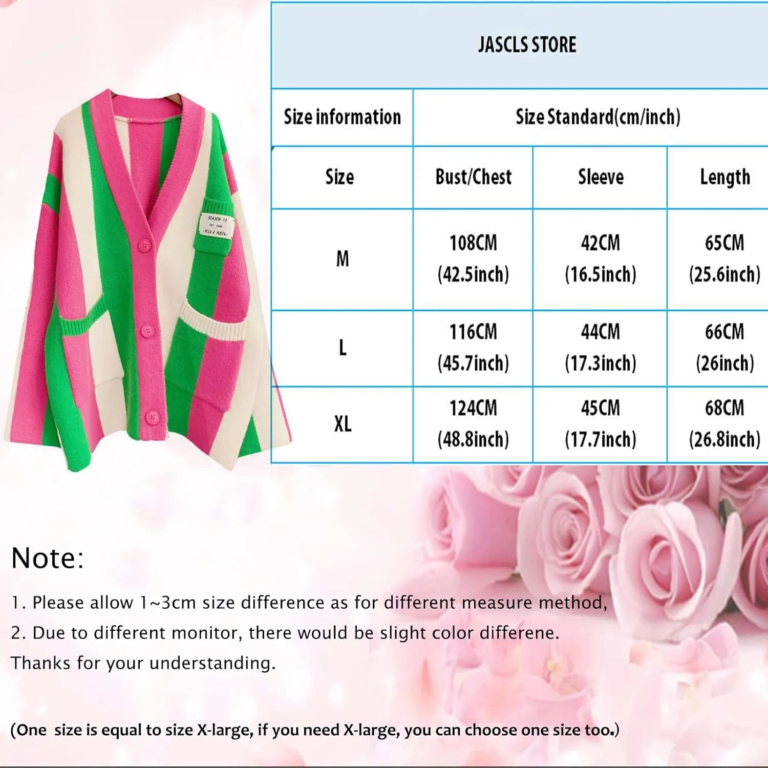 JASCLS Women's Long Sleeve Color Block Chunky Cable Knitted Oversized Sweater Cardigans for Women