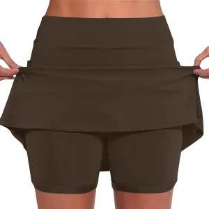 JIEMUXIU Tennis Skorts for Woman 2025 Outdoor Athletic Yoga Skorts Lightweight Tummy Control Flowy Summer Skirts