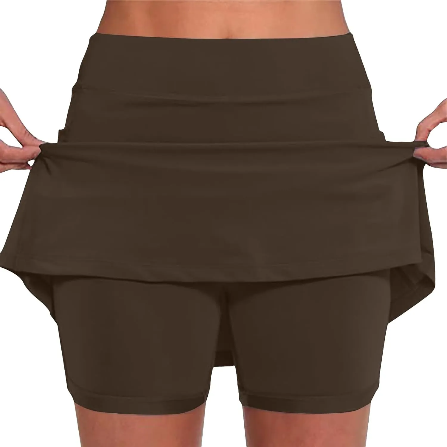 JIEMUXIU Tennis Skorts for Woman 2025 Outdoor Athletic Yoga Skorts Lightweight Tummy Control Flowy Summer Skirts