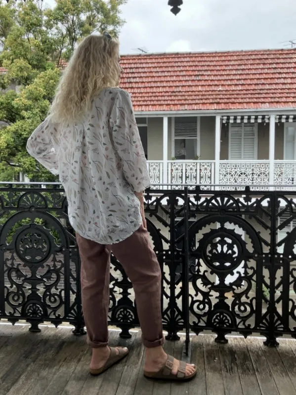 Jiva Mimi Pant - Narrow Leg Linen - Cocoa
