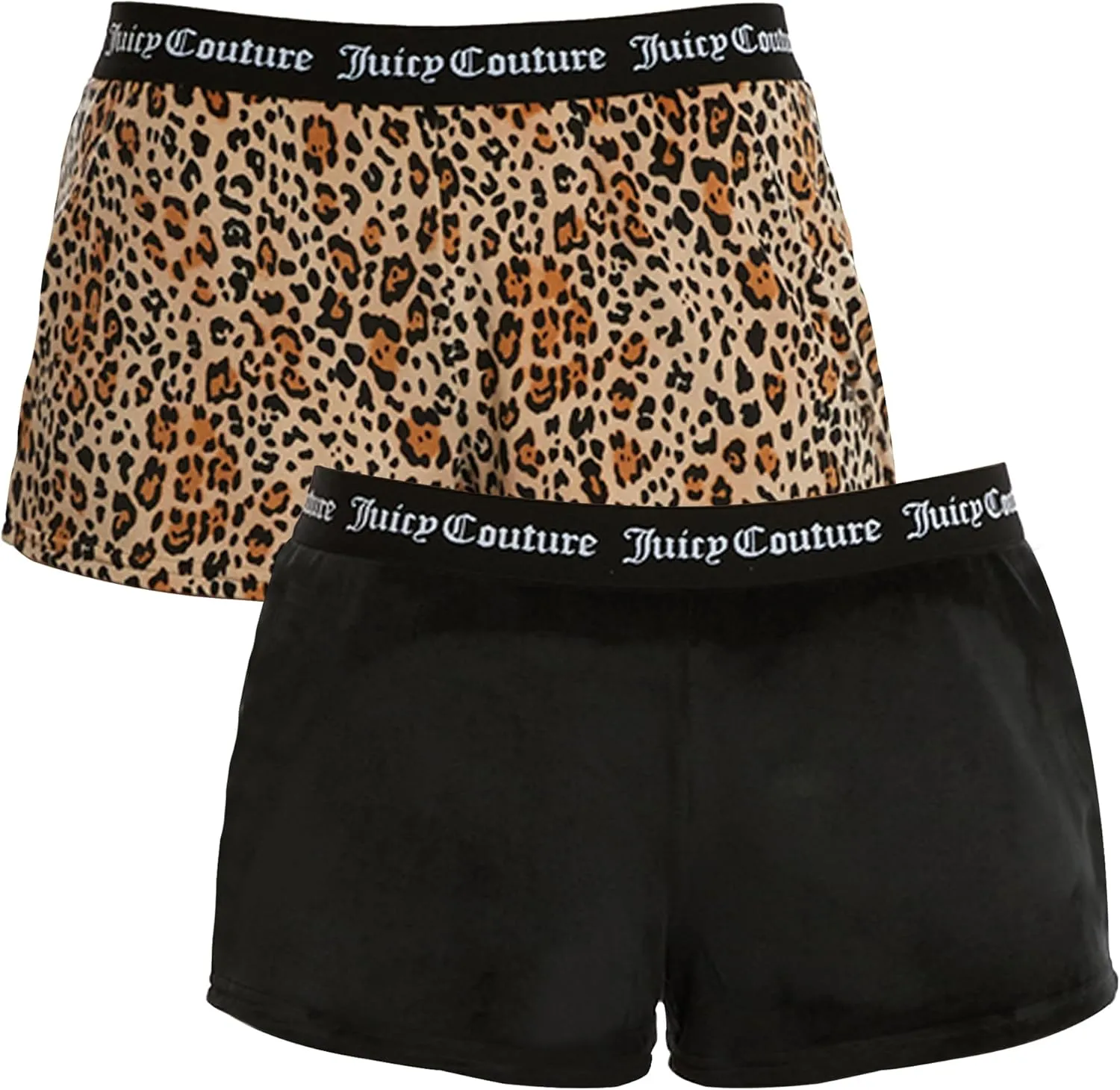 Juicy Couture Velvet Fleece Shorts 2 Piece Designer Pajama Set for Women, 2-Pack Sleep and Lounge Shorts