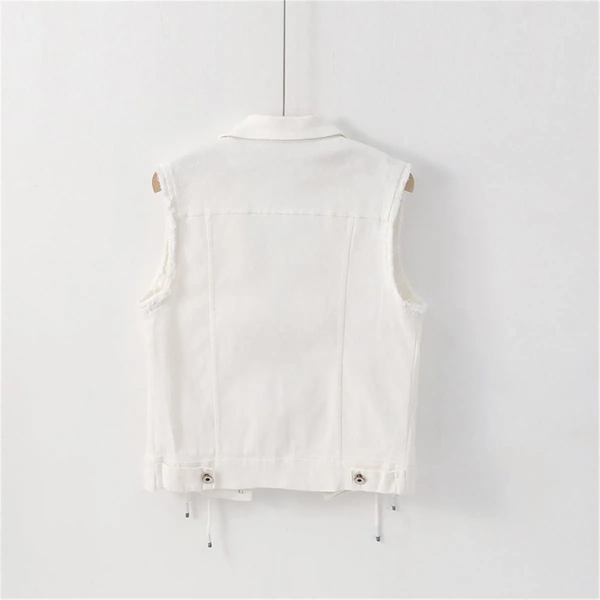 Kelsiop Fashion Denim Vest Women's Spring And Autumn Sleeveless All-Match Top Short Jacket Denim Vest