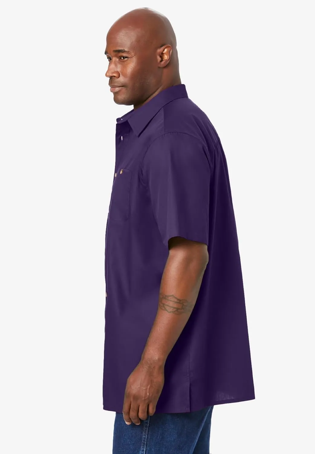 KingSize Men's Big & Tall Short-Sleeve Pocket Sport Shirt