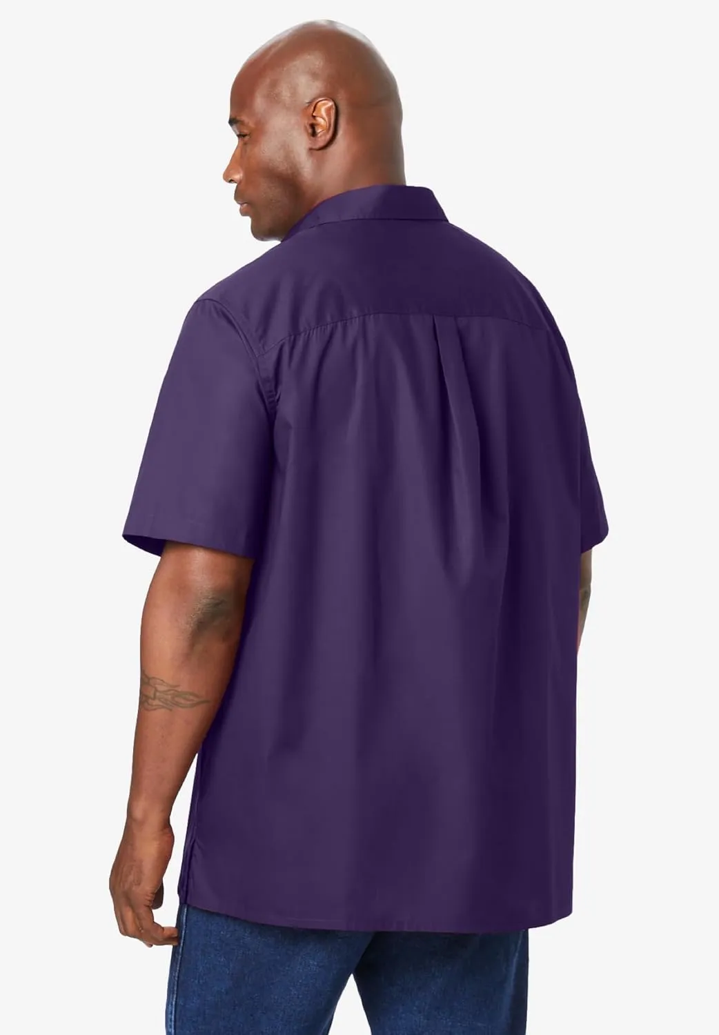 KingSize Men's Big & Tall Short-Sleeve Pocket Sport Shirt