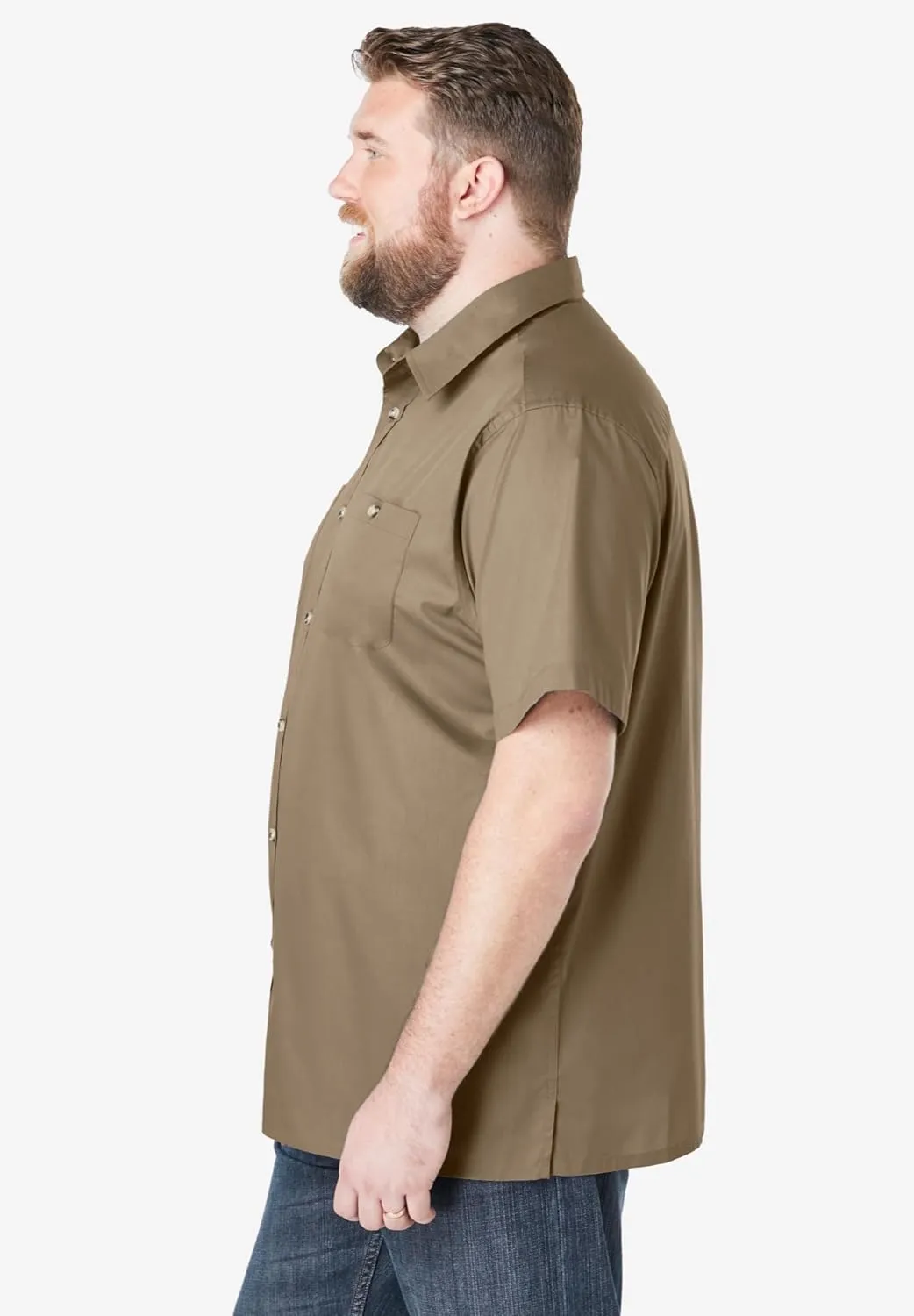 KingSize Men's Big & Tall Short-Sleeve Pocket Sport Shirt