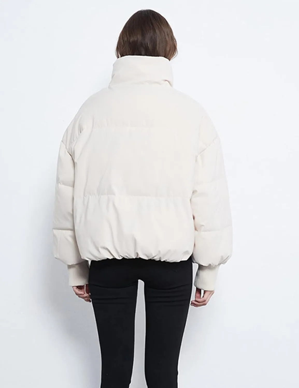 Kissonic Women's Cropped Puffer Jacket Full Zip Short Quilted Padded Down Coat