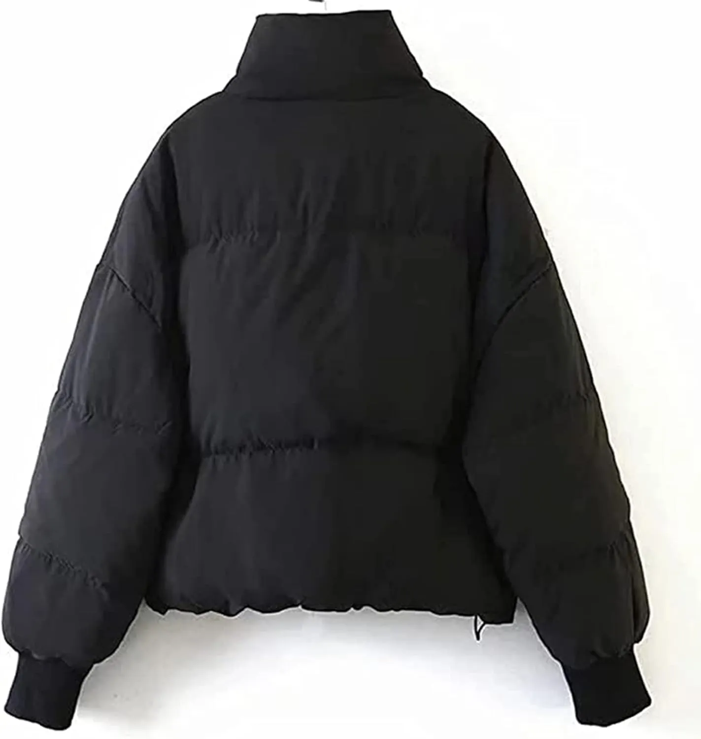 Kissonic Women's Cropped Puffer Jacket Full Zip Short Quilted Padded Down Coat