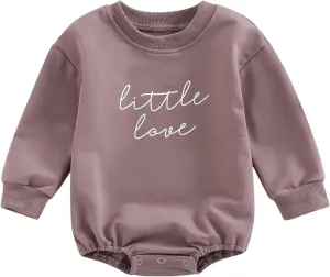 KOSUSANILL Baby Girl Boy Oversized Sweatshirt Romper Newborn Infant Long Sleeve Bubble Sweater Pullover Outfit