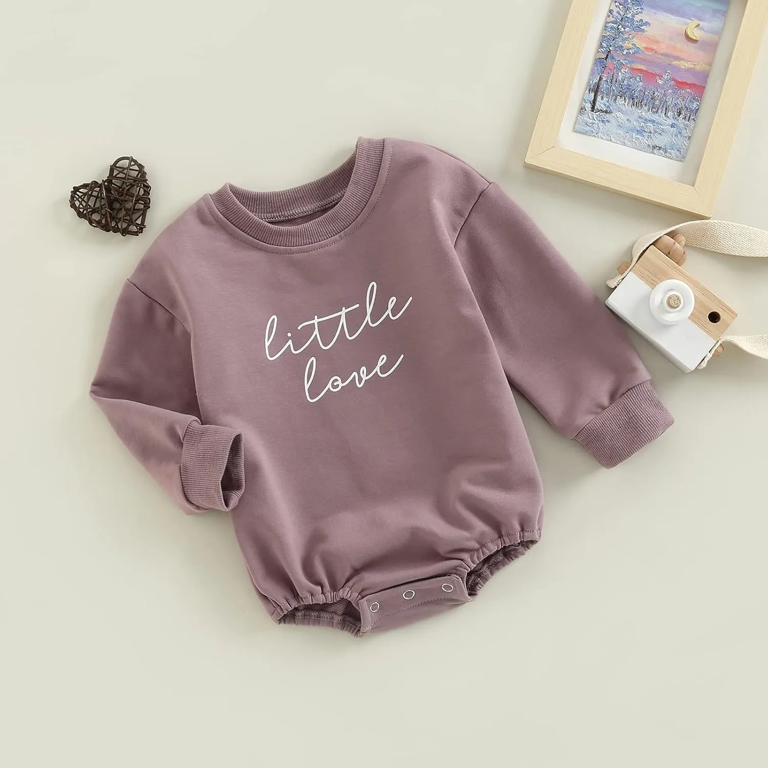 KOSUSANILL Baby Girl Boy Oversized Sweatshirt Romper Newborn Infant Long Sleeve Bubble Sweater Pullover Outfit