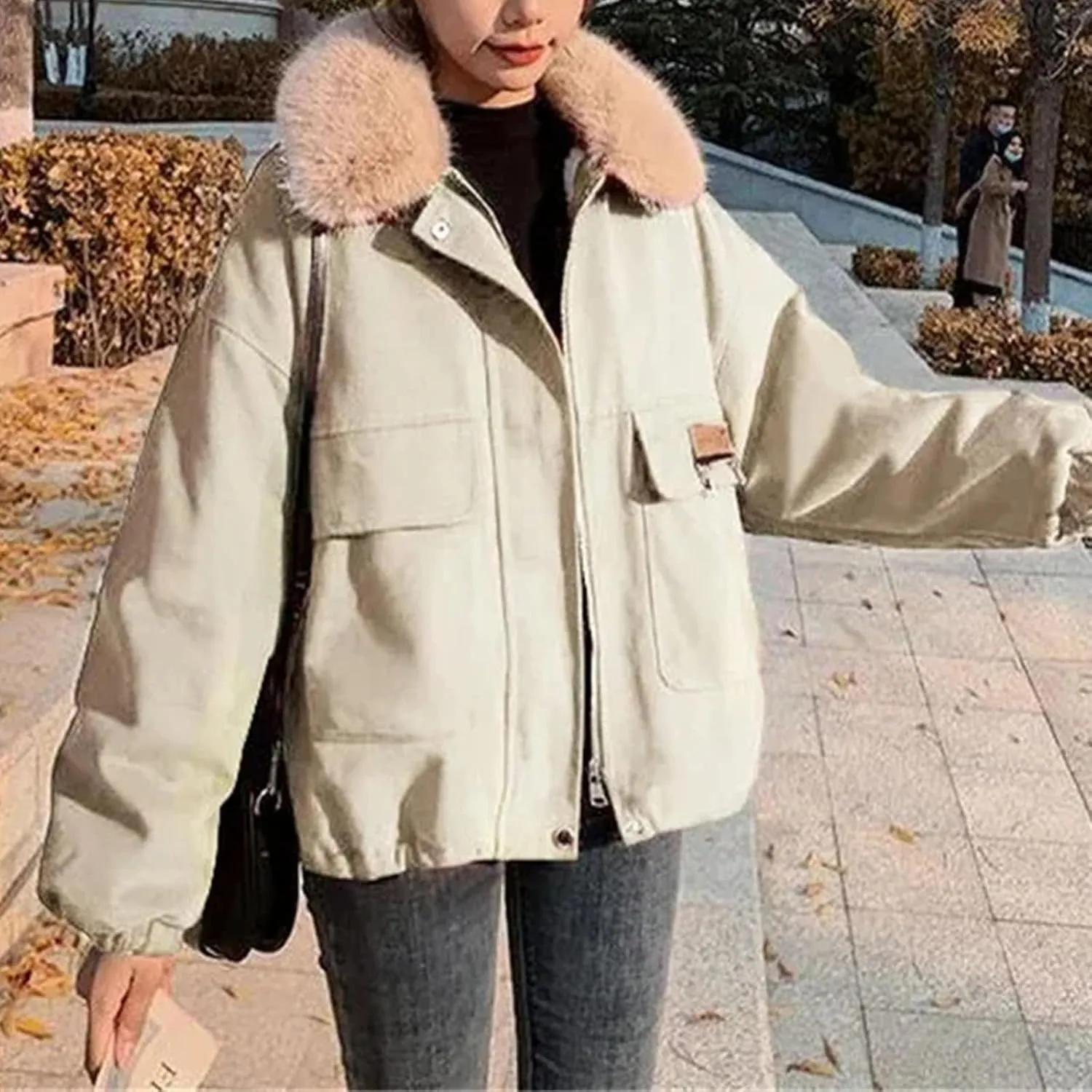 Ladies Short Parka Outwear Winter Female Loose Fitting Down Cotton Coat New Women Thickening Cotton Padded Jacket