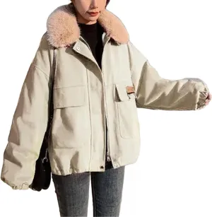 Ladies Short Parka Outwear Winter Female Loose Fitting Down Cotton Coat New Women Thickening Cotton Padded Jacket