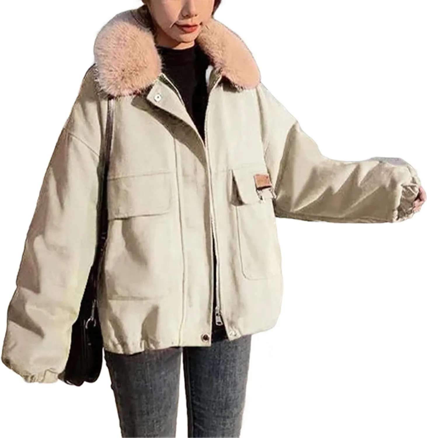 Ladies Short Parka Outwear Winter Female Loose Fitting Down Cotton Coat New Women Thickening Cotton Padded Jacket
