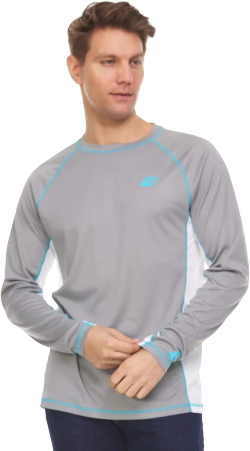 LAGUNA Men's Rash Guard Shirts UPF 50  UV Sun Protection Long Sleeve Swim Shirt Lightweight Quick Dry Fishing Running Tee