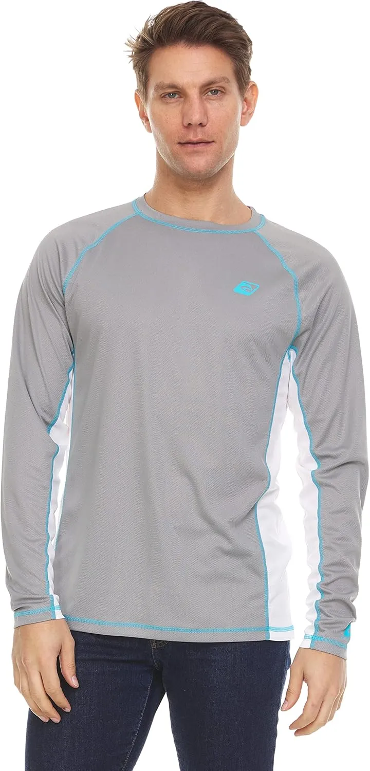 LAGUNA Men's Rash Guard Shirts UPF 50  UV Sun Protection Long Sleeve Swim Shirt Lightweight Quick Dry Fishing Running Tee