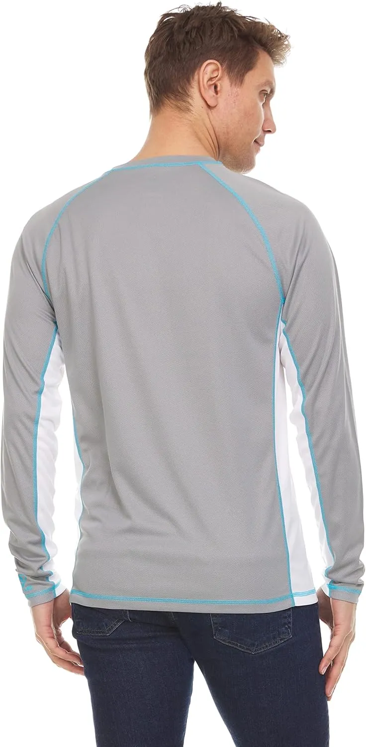 LAGUNA Men's Rash Guard Shirts UPF 50  UV Sun Protection Long Sleeve Swim Shirt Lightweight Quick Dry Fishing Running Tee