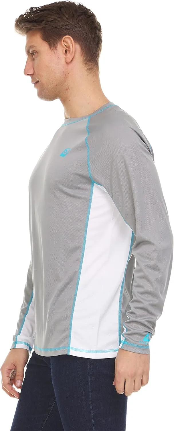 LAGUNA Men's Rash Guard Shirts UPF 50  UV Sun Protection Long Sleeve Swim Shirt Lightweight Quick Dry Fishing Running Tee