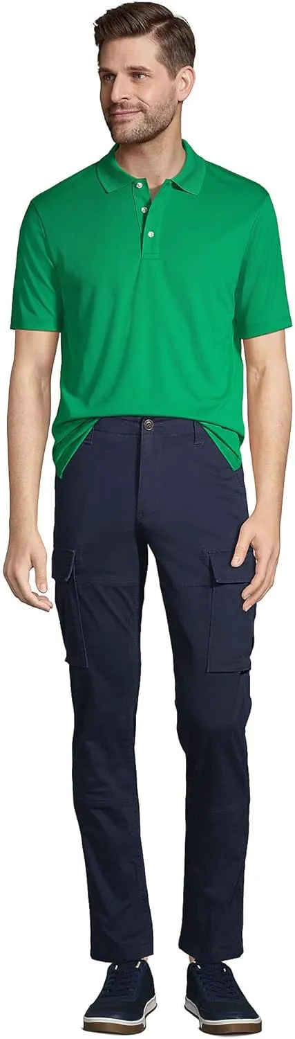 Lands' End Men's Short Sleeve Solid Active Polo Shirt