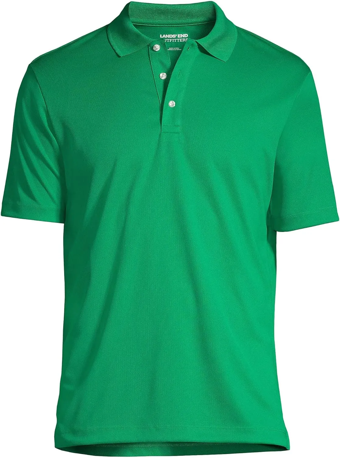 Lands' End Men's Short Sleeve Solid Active Polo Shirt