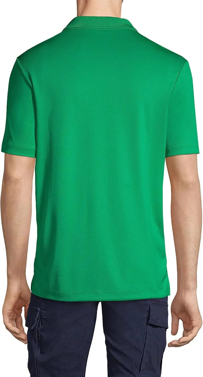 Lands' End Men's Short Sleeve Solid Active Polo Shirt