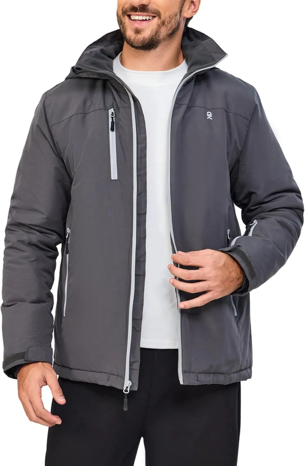 Little Donkey Andy Men's Lightweight Winter Jacket Hooded Windproof Warm Insulated Jacket for Ski Hiking