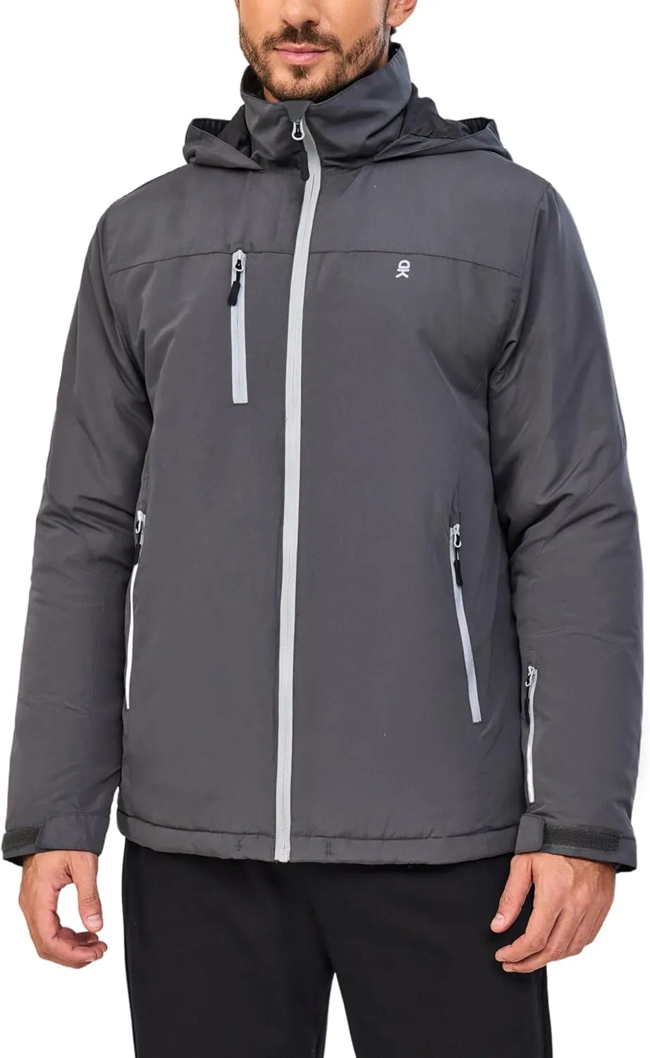 Little Donkey Andy Men's Lightweight Winter Jacket Hooded Windproof Warm Insulated Jacket for Ski Hiking