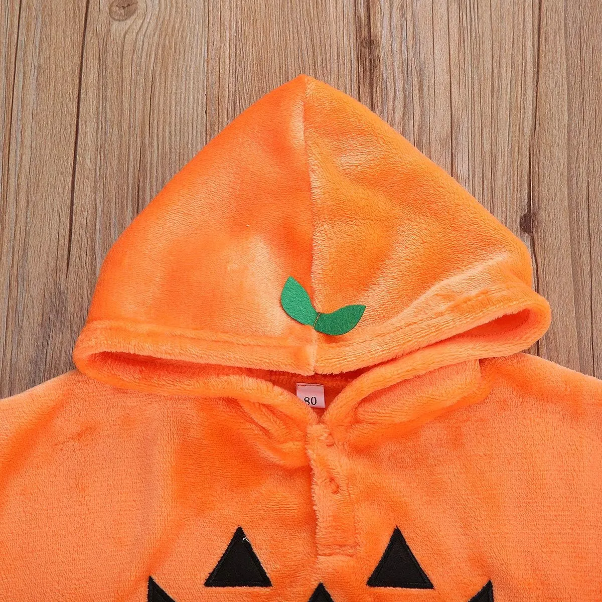 Little Kids Halloween Cloak, Pumpkin Hoodie Buttons Patchwork Loose Sweater Fleece Cloak Cape Outftis