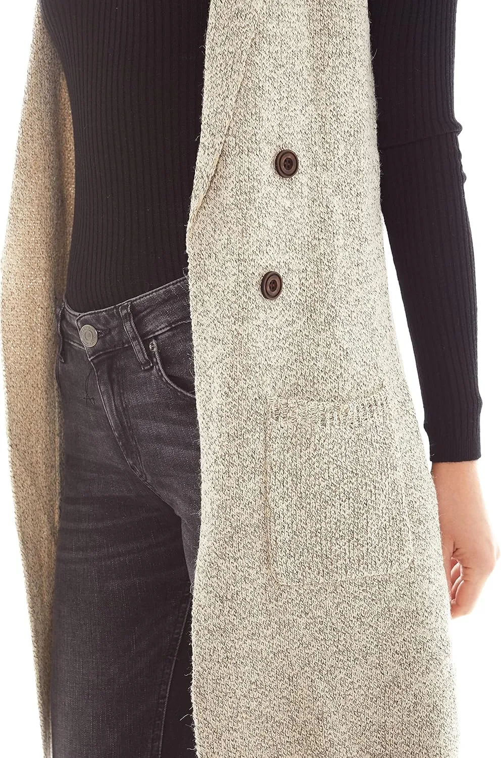 Love Tree Women's Sleeveless Long Sweater Vest Open Front Knit Cardigan Waistcoat