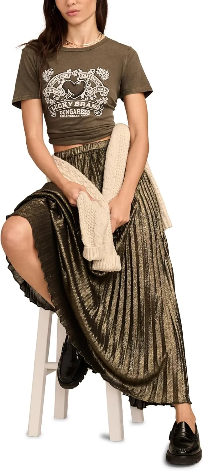 Lucky Brand Women's Pleated Midi Skirt