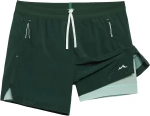 maamgic Mens 2 in 1 Running Shorts 5" Gym Workout Shorts with Zipper Pockets