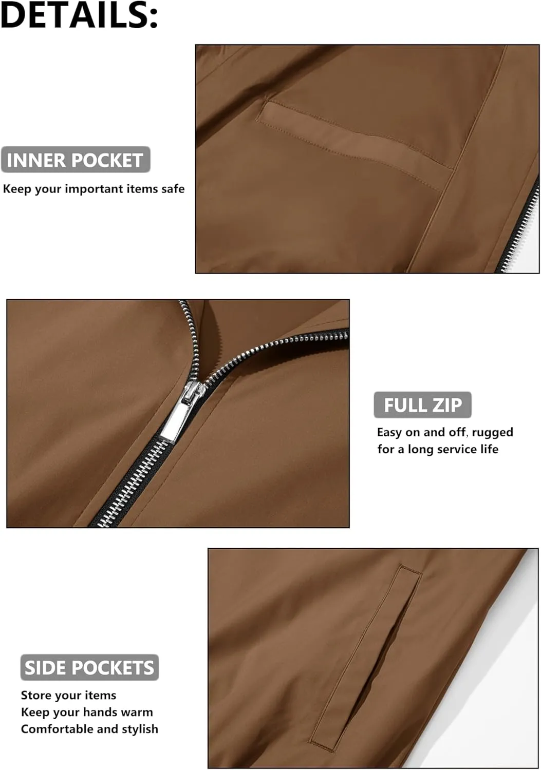 MAGCOMSEN Men's Bomber Jacket Lightweight Casual Zip Up Windbreaker Spring Fall Golf Coat with Pockets
