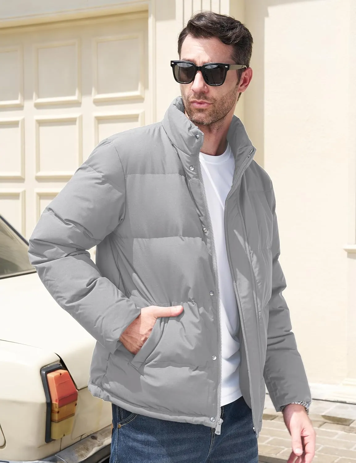 MAGCOMSEN Men's Down Jacket Warm Puffer Jacket Winter Coats Water Resistant Windproof Insulated Jacket