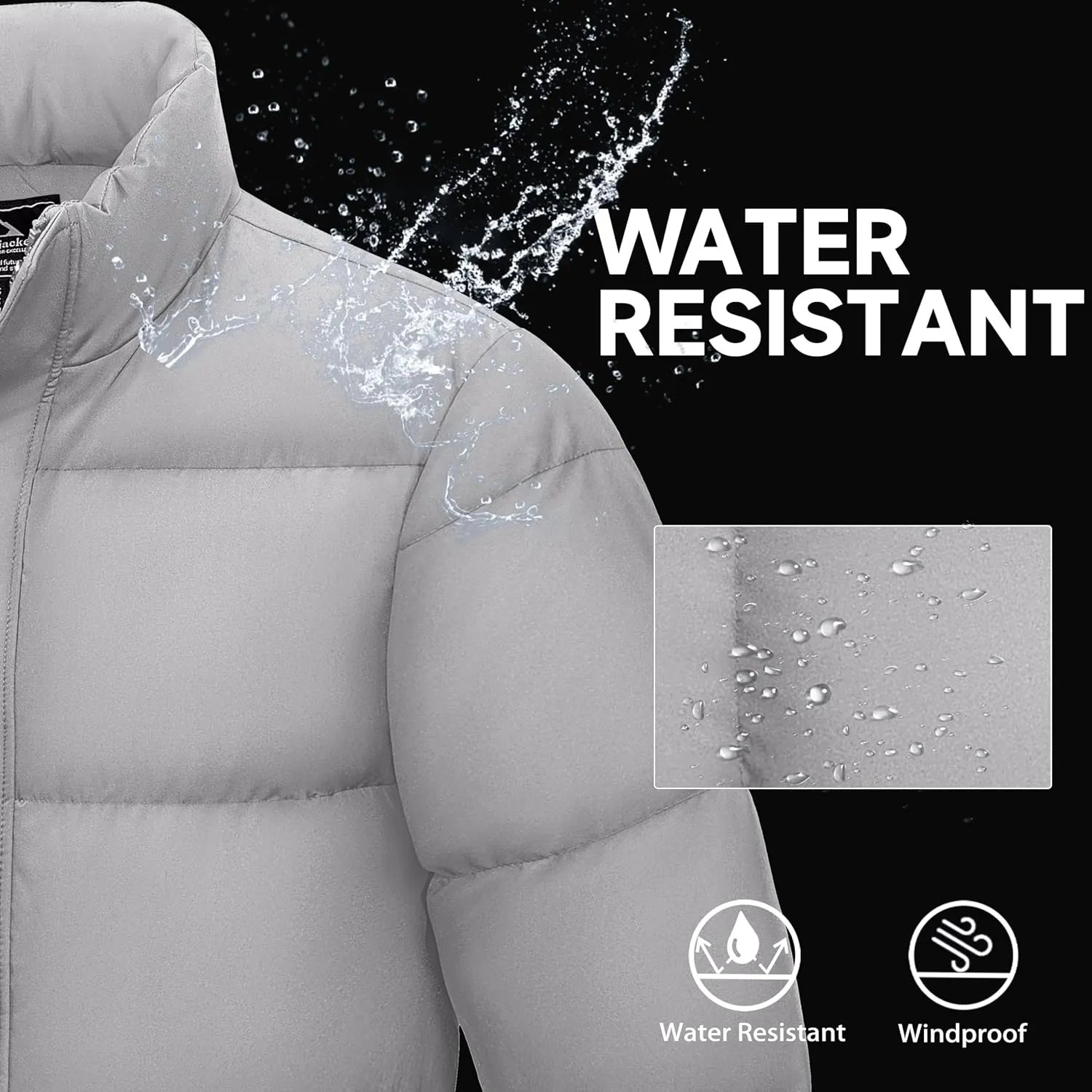 MAGCOMSEN Men's Down Jacket Warm Puffer Jacket Winter Coats Water Resistant Windproof Insulated Jacket