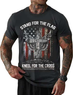 Mainfini Men's 4th of July T-Shirt American Flag 1776 Short Sleeve Tshirt (S-3XL)